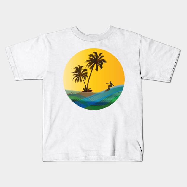 Surfer Kids T-Shirt by grafart